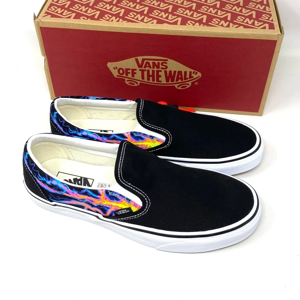 💖MEGA SALE💖VANS Classic Slip On Electric Flame Men Low  Canvas   VN000XG8B03 - Picture 6 of 11